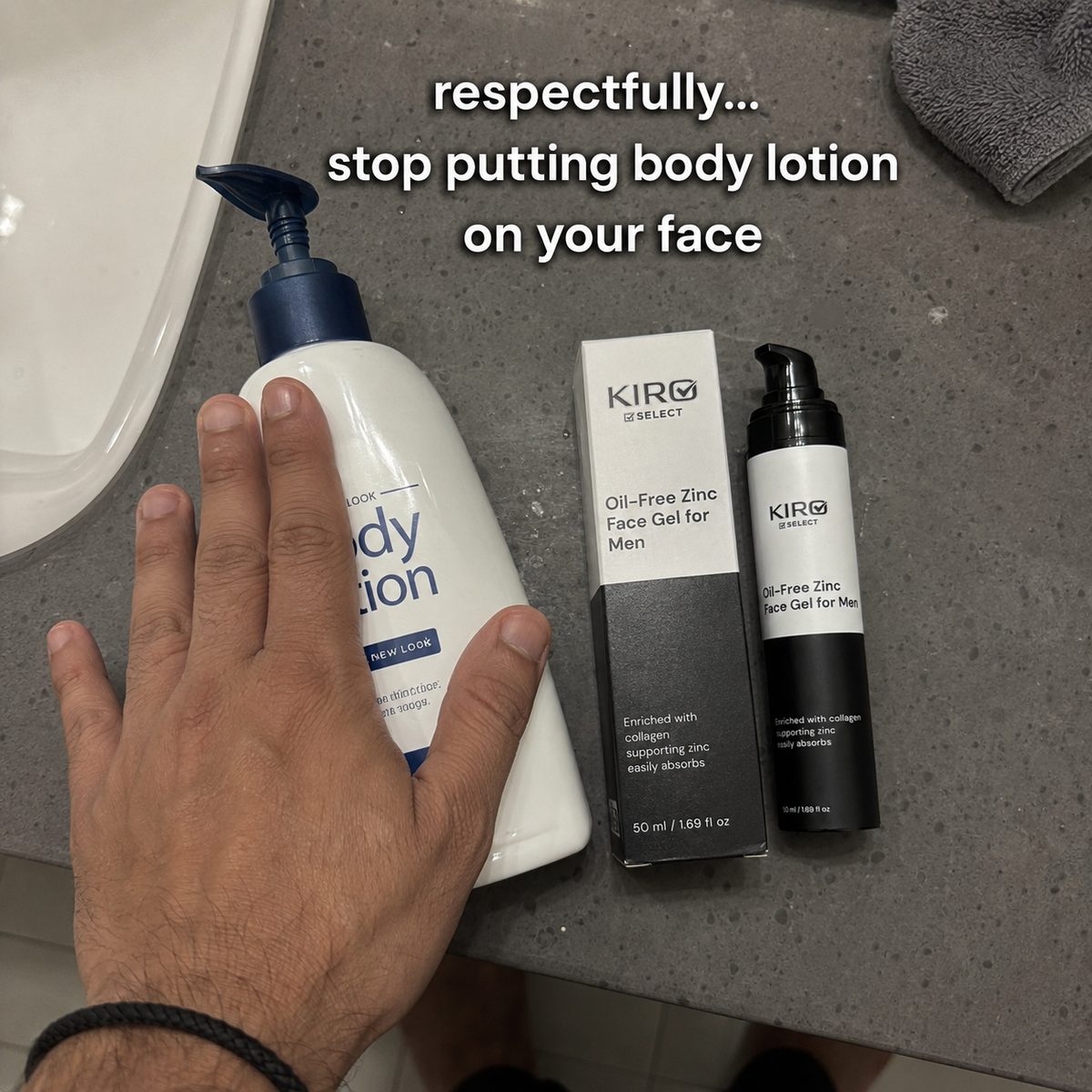 KIRO Select Oil-Free Zinc Face Gel for Men